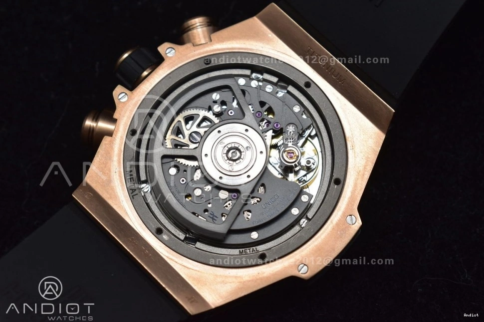 Black RG Edition ZF Big Unico Rubber 1:1 Strap on Hublot Skeleton A1280 Best Dial Bang 0801